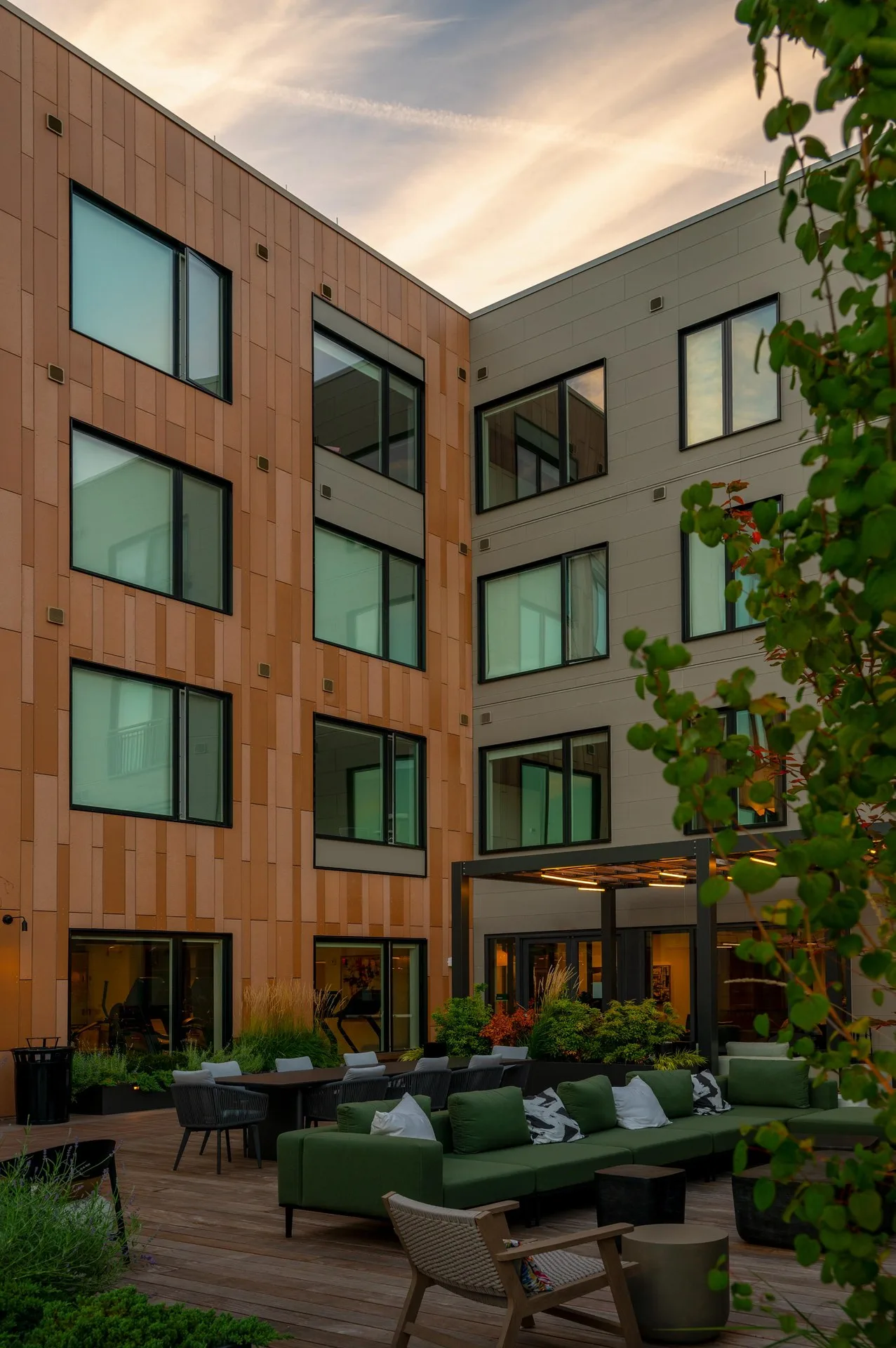 Perfectly positioned courtyard seating for sunset views and moments of relaxation.